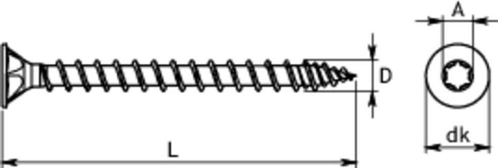 Produktbild SWG Hox 175 904 020 63 Holzschraube 4 mm 20 mm T-Profil Edelstahl A2 25 St. (25 Schrauben pro Stück)