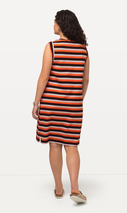 Image du produit Ulla Popken Robe en molleton à col rond, coupe trapèze sans manches, poches (50, 52)