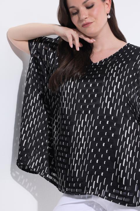 Actual product image Ulla Popken Oversized Patchwork Mesh Blouse (46, 48)