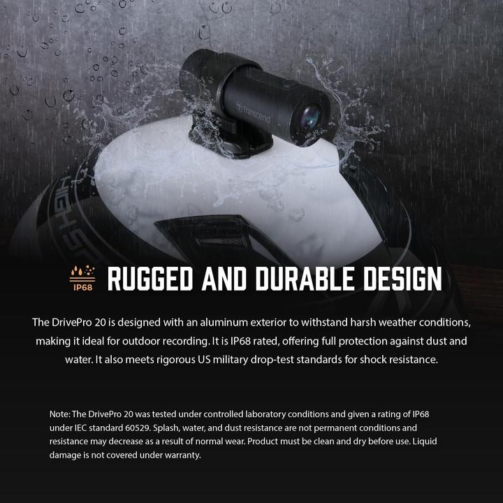 Produktbild Transcend DrivePro 20 64GB with Straps (Eingebautes Mikrofon, Full HD)