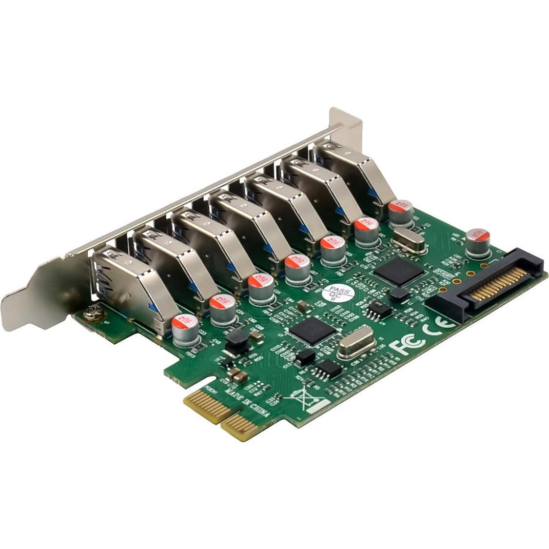 Thumbnail - InLine Schnittstellenkarte, 7x USB-A 3.2 Gen.1, PCIe, mit SATA Stromanschluss, Kontrollerkarte