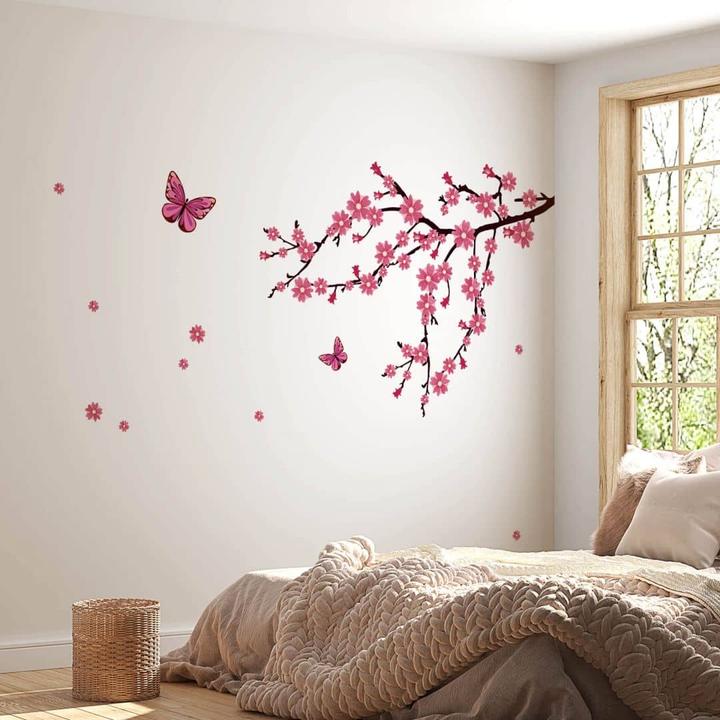 Actual product image Trenddeko Cherry blossoms with butterflies (118 x 80 cm)