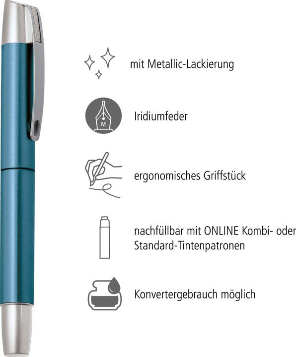 Produktbild Online CAMPUS II M - Füllhalter (Petrol, 1x)