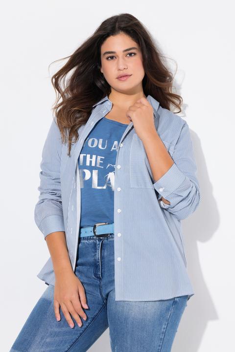 Actual product image Ulla Popken Striped Button Down Shirt (46, 48)