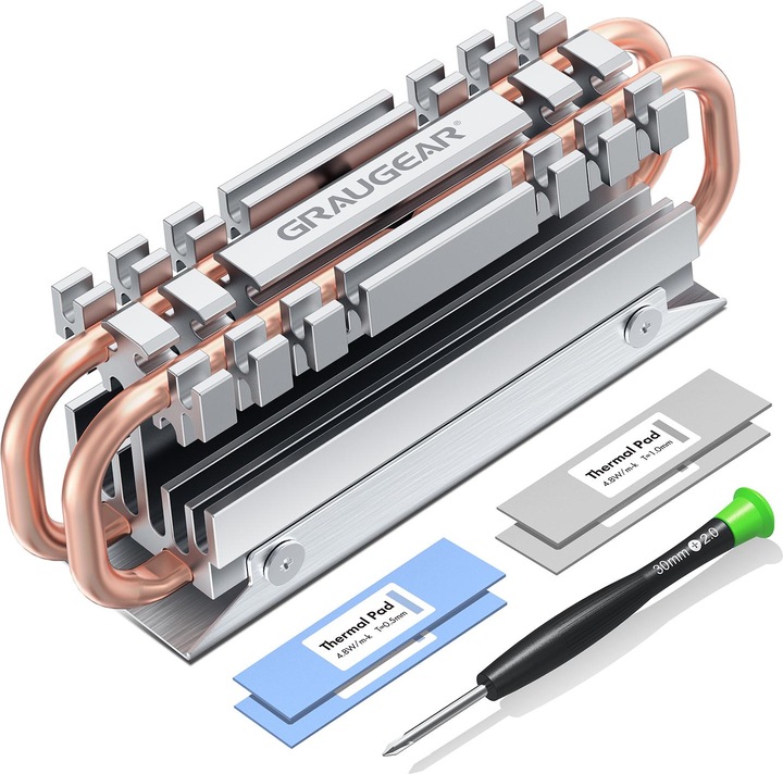 Actual product image Graugear Heatpipe Cooler M.2 2280 SSD