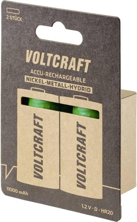 Actual product image Voltcraft HR20 Mono D battery NiMH 11000 mAh 1.2 V 2 pcs. (2 pcs., D, 11000 mAh)