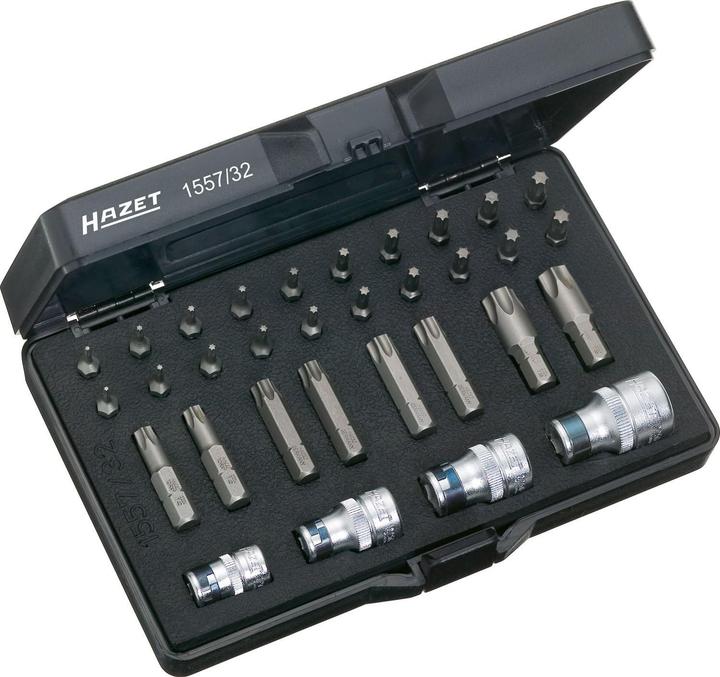 Produktbild HAZET Werkzeug Satz ∙ TORX 1557/32 ∙ Sechskant6,3 (1/4 Zoll) ∙ Innen TORX Profil ∙ T6 - T55 ∙ Anz…