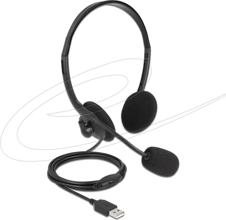 Image du produit Delock Casque stéréo USB avec réglage du volume pour PC et ordinateur portable (Filaire, USB-A)