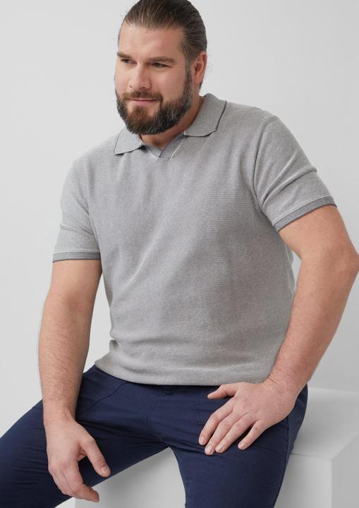 Produktbild s.Oliver Strickpullover Gestricktes Poloshirt aus Leinenmix (5XL)