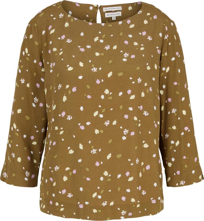 Produktbild Tom Tailor Bluse Gemusterte Sommerbluse mit U-Boot Ausschnitt (36)