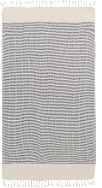 Image du produit Urbanara Strandtuch Bolu 95 x 180 cm, Graublau / Naturweiss (95 x 180 cm)