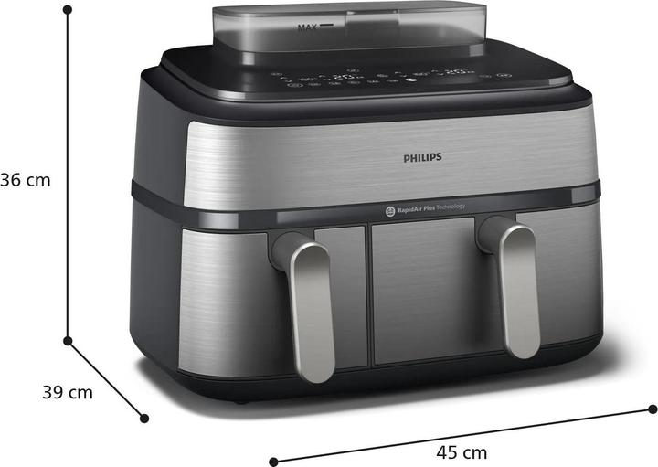 Actual product image Philips Steam Airfryer Dual Basket NA555/00