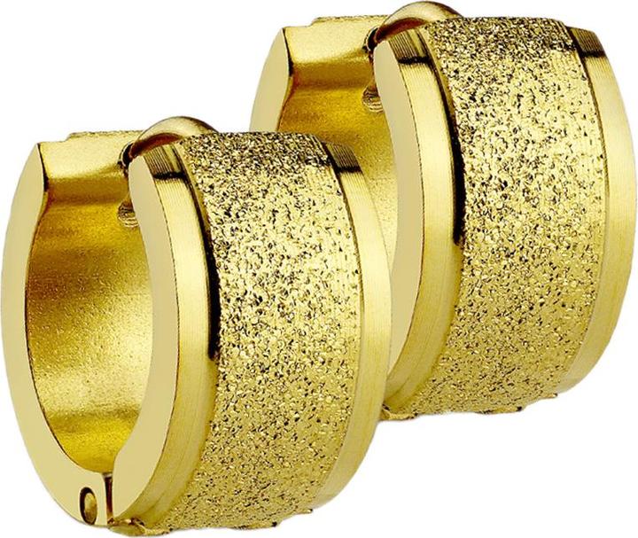 Actual product image Star Piercing Folding earring, gold-plated and speckled in the centre (without brass, Surgical steel 316L)