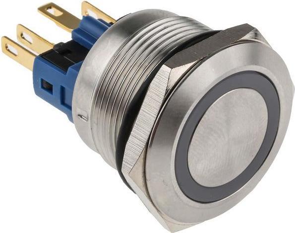 Produktbild RS PRO Switch Pushbutton Stainless Blue ring