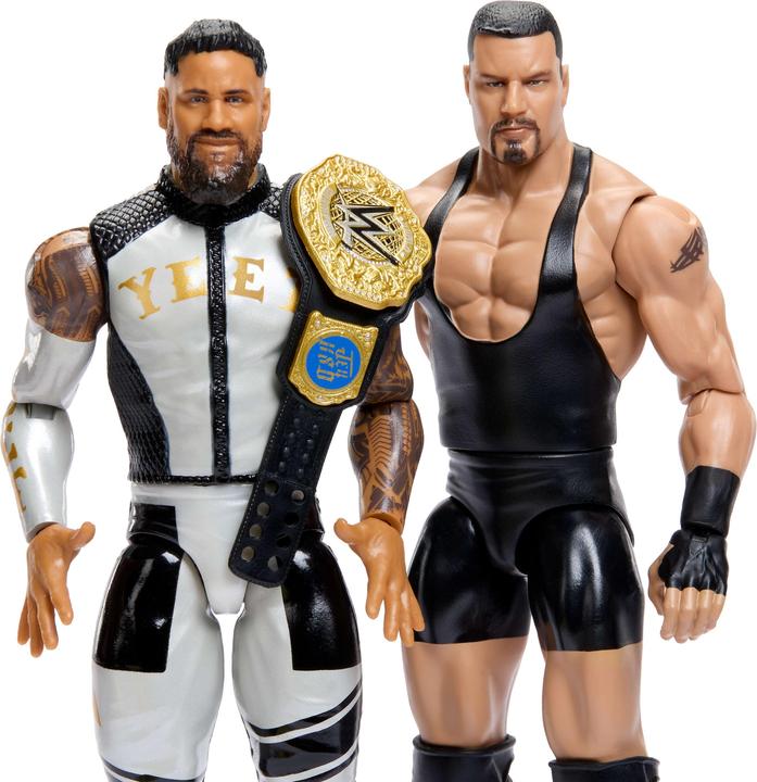 Actual product image Mattel WWE Main Event Showdown Bron Breakker vs Jey Uso Action Figures Set, Series #25, 6-inch Collectibles