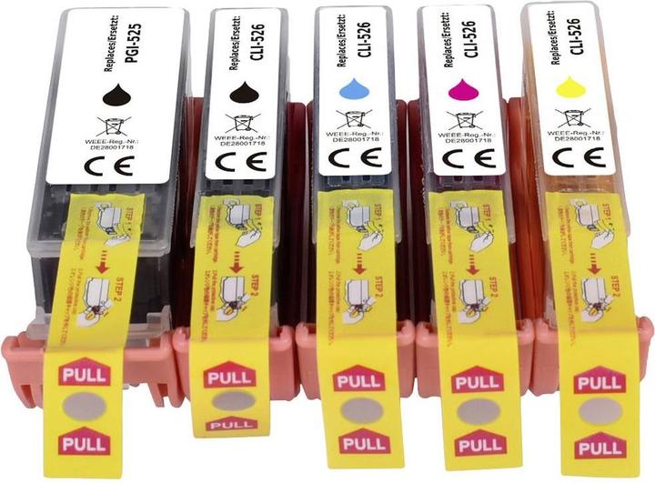 Produktbild Renkforce Tinte Kombi-Pack ersetzt Canon PGI-525 PGBK + CLI-526 BKCMY Kompatibe (M, C, Y, BK, PGBK)