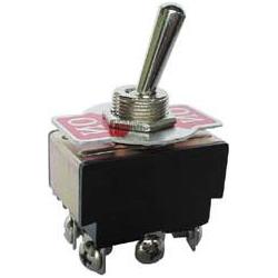 Velleman Interruttore a levetta maxi Dpdt On-On 5A/250V, Pulsante + Interruttore, Argento, Nero