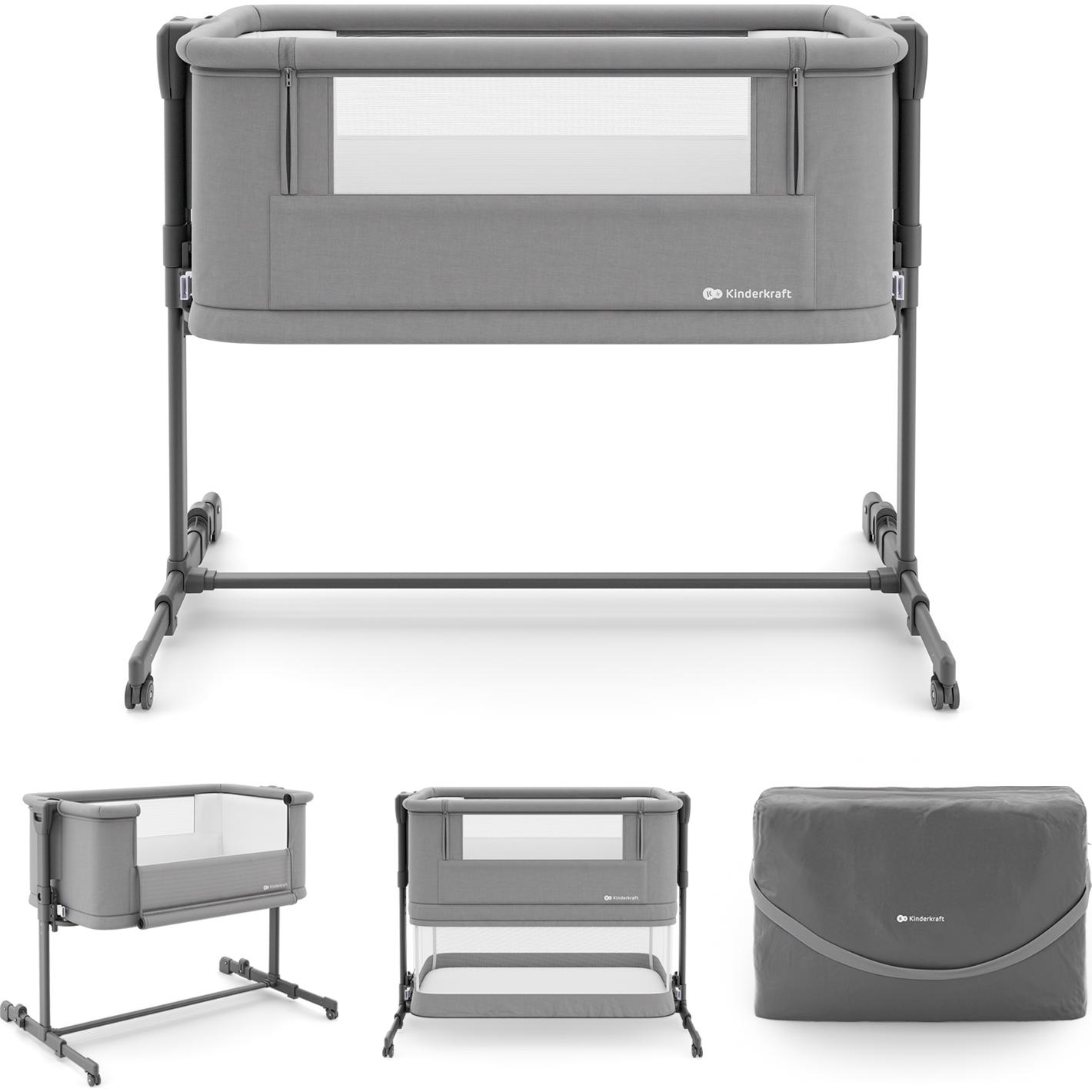 KinderKraft, Lettino bebè, Nestee Grow 2 co-sleeper bed dark grey
