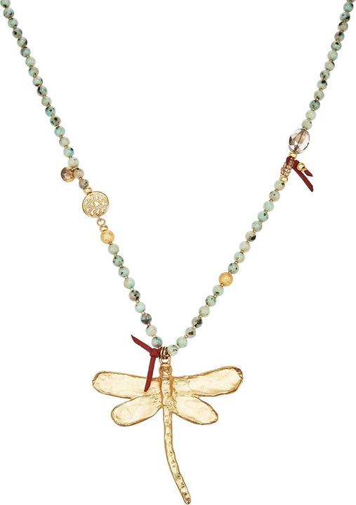 Lulu & Jane Libelle Metall-Legierung Naturstein gelbgold 82,0 cm - 33562 (Metall-Legierung 100%)