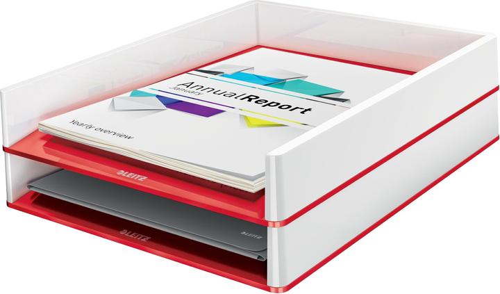 Image du produit Leitz Corbeille à courrier WOW A4 blanc/rouge (A4)