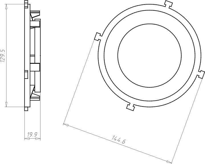 Actual product image Kaiser KAI 1281-63 built-in housing, HaloX 100 front part ceiling outlet Ã80mm f.exposed concrete