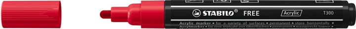 Actual product image STABILO Acrylic marker - FREE Acrylic - T300 bullet tip 2-3mm - single pen - carmine (Crimson, 3 mm, 1 x)