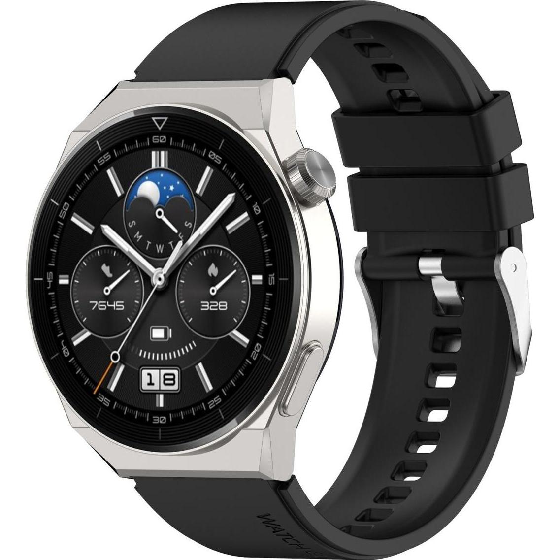 Thumbnail - König Design Sport Ersatz Armband für Huawei Watch GT 3 Pro 46mm Band Loop Uhrenarmband Neu, Uhrenarmband, Schwarz