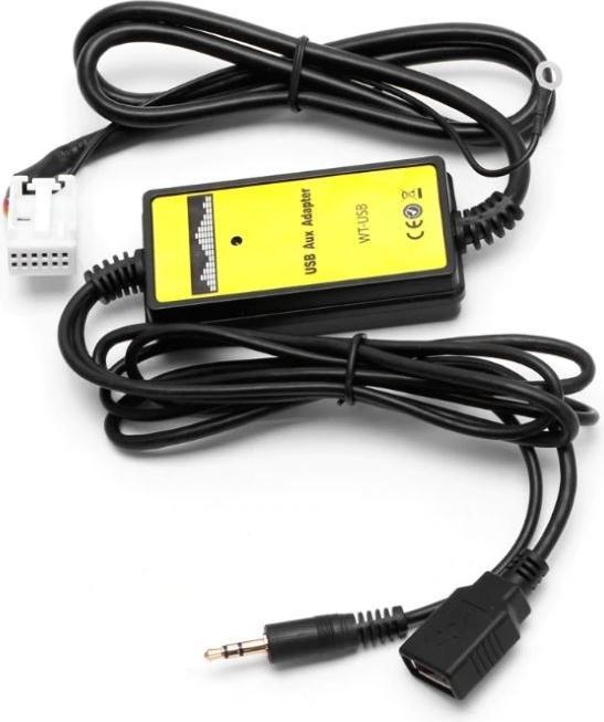 Actual product image ACV USB and AUX adapter for VW, Skoda, Seat with Quadlock 12-pin connector