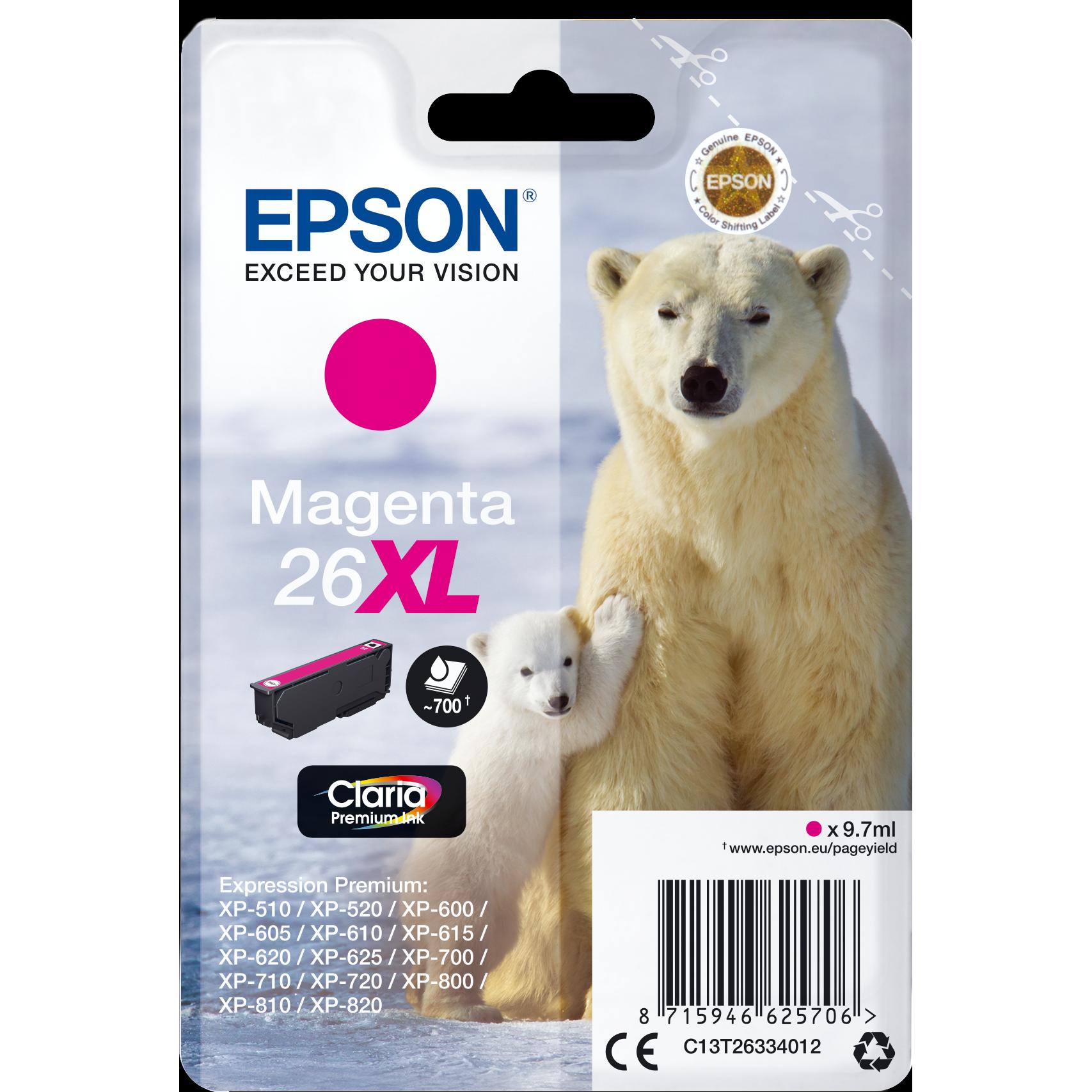 Epson, Druckerpatrone, Claria Premium Ink Magenta 26x (M)