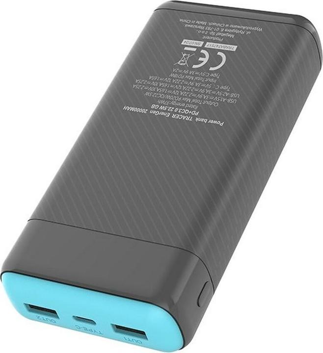 Actual product image Tracer 47517 EnerGen 20000mAh Power Bank gray/blue (20000 mAh, 22.50 W, 74 Wh)