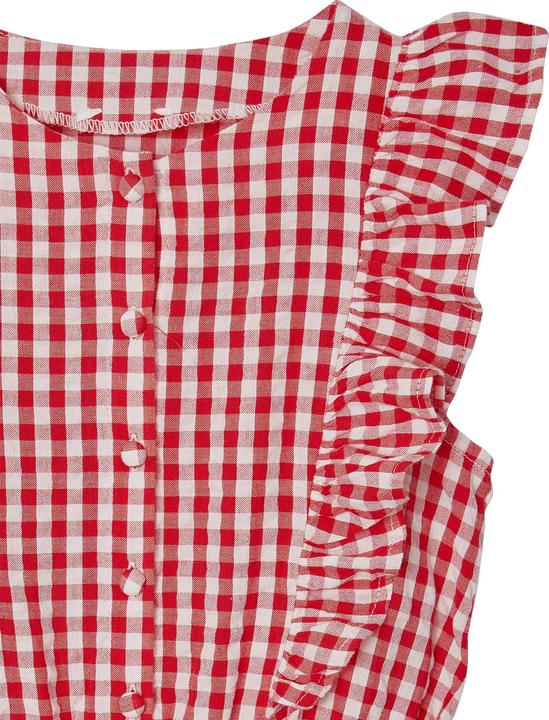 Actual product image Vertbaudet Karierter Mädchen Jumpsuit mit Volants (98)
