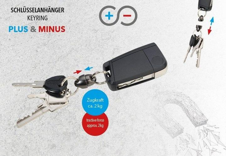 Produktbild Troika Schlüsselanhänger Plus&Minus gun Schwarz, Silber