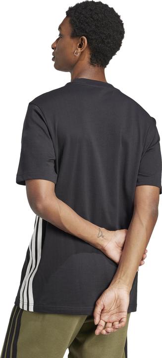 Actual product image adidas Men's Essential Three Stripes Single Jersey Tee, Black/White, M (M)