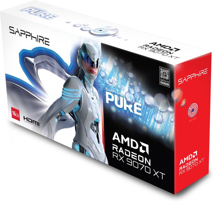 Actual product image Sapphire Pure Radeon RX 9070 XT Gaming OC (16 GB)