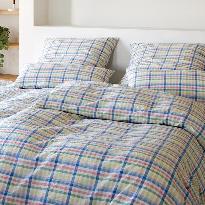 Immagine prodotto Elegante Web-Seersucker Bettwäsche Gudhjem kiwi (Set di biancheria da letto, 135x200 cm + 80x80 cm)
