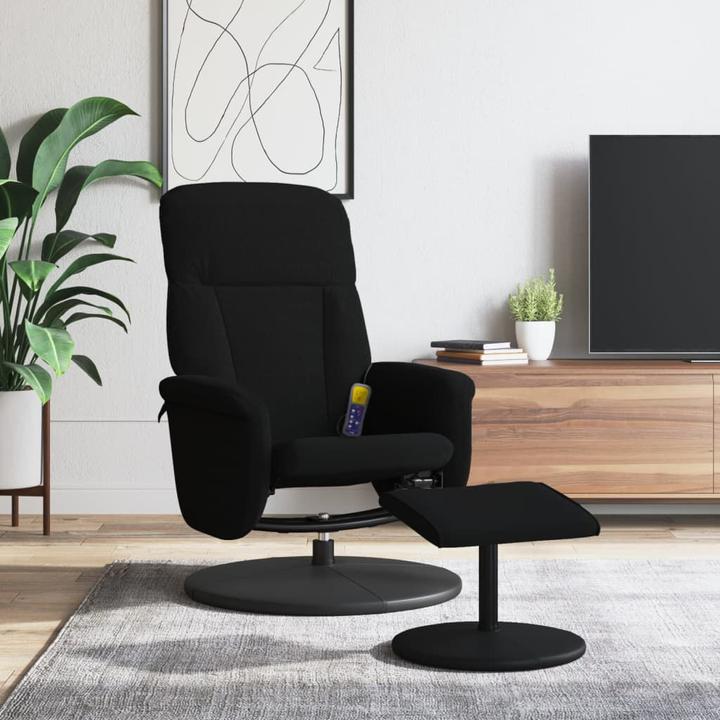 Produktbild VidaXL Massagesessel mit Fusshocker Schwarz Samt,Farbe