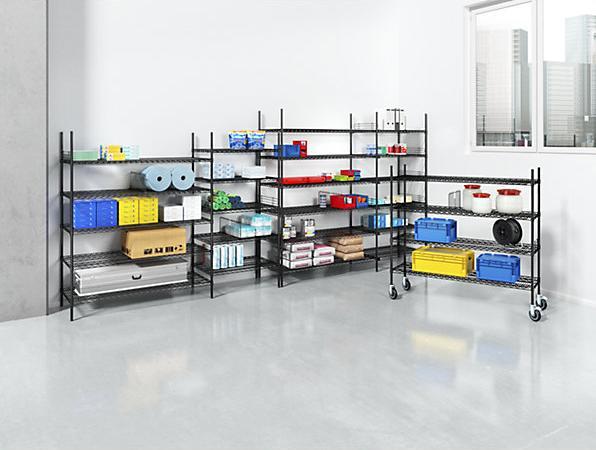 Actual product image Seco Steel wire mesh shelf, black