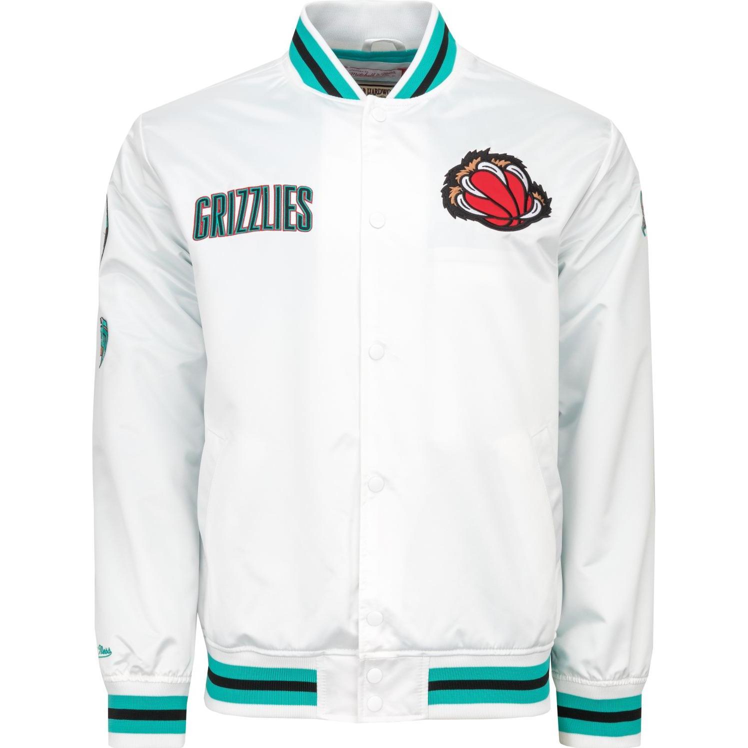Mitchell & Ness, Herren, Jacke, City Lightweight Satin Jacke Vancouver Grizzlies - S (S), Weiss, S