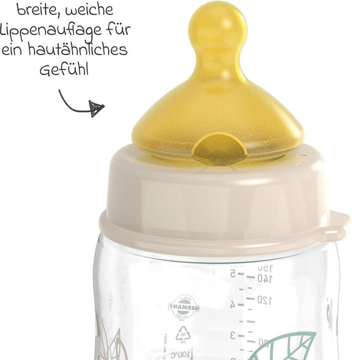 Produktbild NIP Babyflaschen PP-Flasche Cherry Green 150 ml + Latex-Trinksauger (150 ml)