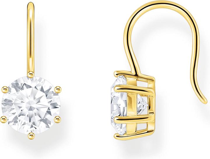Image du produit Thomas Sabo Boucles d'oreilles avec un grand zircon blanc doré (Or jaune 750 plaqué or, Argent sterling 925)