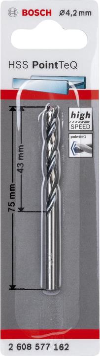 Actual product image Bosch Professional Zubehör Metal twist drill HSS PointTeQ, DIN 338, 4.2 mm, pack of 1 (4.2 mm)