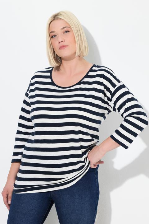 Produktbild Ulla Popken Shirt, Ringel, Oversized, Rundhals, Langarm (62)
