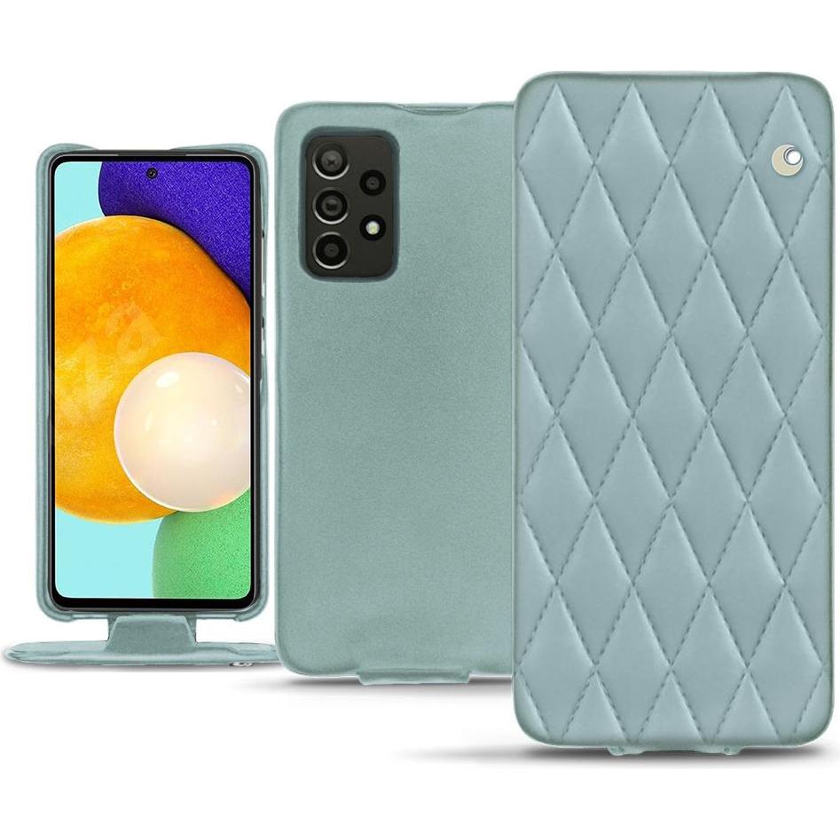 Noreve Lederschutzhülle vertikal (Samsung Galaxy A52), Smartphone Hülle, Blau