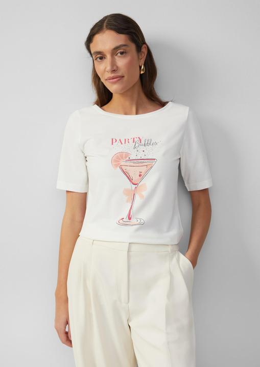 Immagine prodotto S.Oliver T-Shirt Jersey-T-Shirt mit Frontprint und Schmucksteinen (46)