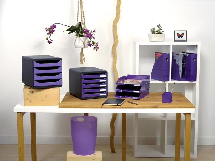 Produktbild Exacompta Schubladenbox Big Box 4 Schubladen, Schwarz / Violett (A4+)