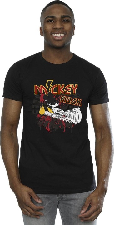 Actual product image Disney Mens Mickey Mouse Smash Guitar Rock T-Shirt (L)