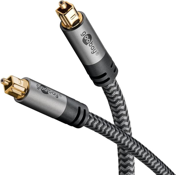 Actual product image Goobay TOSLINK cable, 10 m, Sharkskin Grey (10 m, Toslink cable)