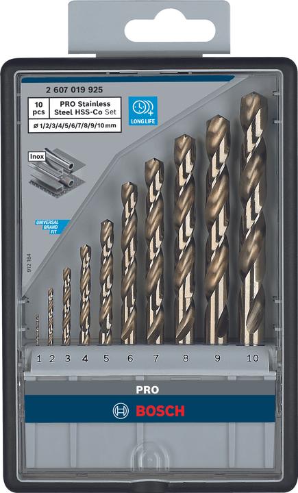 Productafbeelding Bosch Professional Zubehör HSS metalen draaiboorset 10 (5 mm, 6 mm, 7 mm, 8 mm, 10 mm, 4 mm, 3 mm, 2 mm, 1 mm, 9 mm)