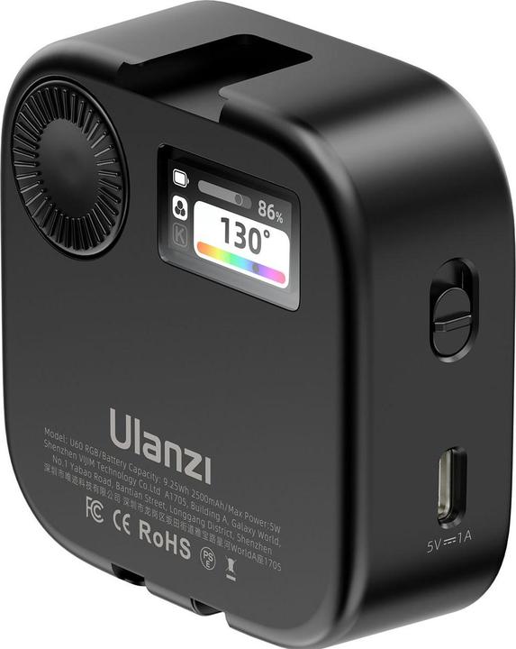 Actual product image Ulanzi U60 RGB Pocket light with U mount Black (Video light)