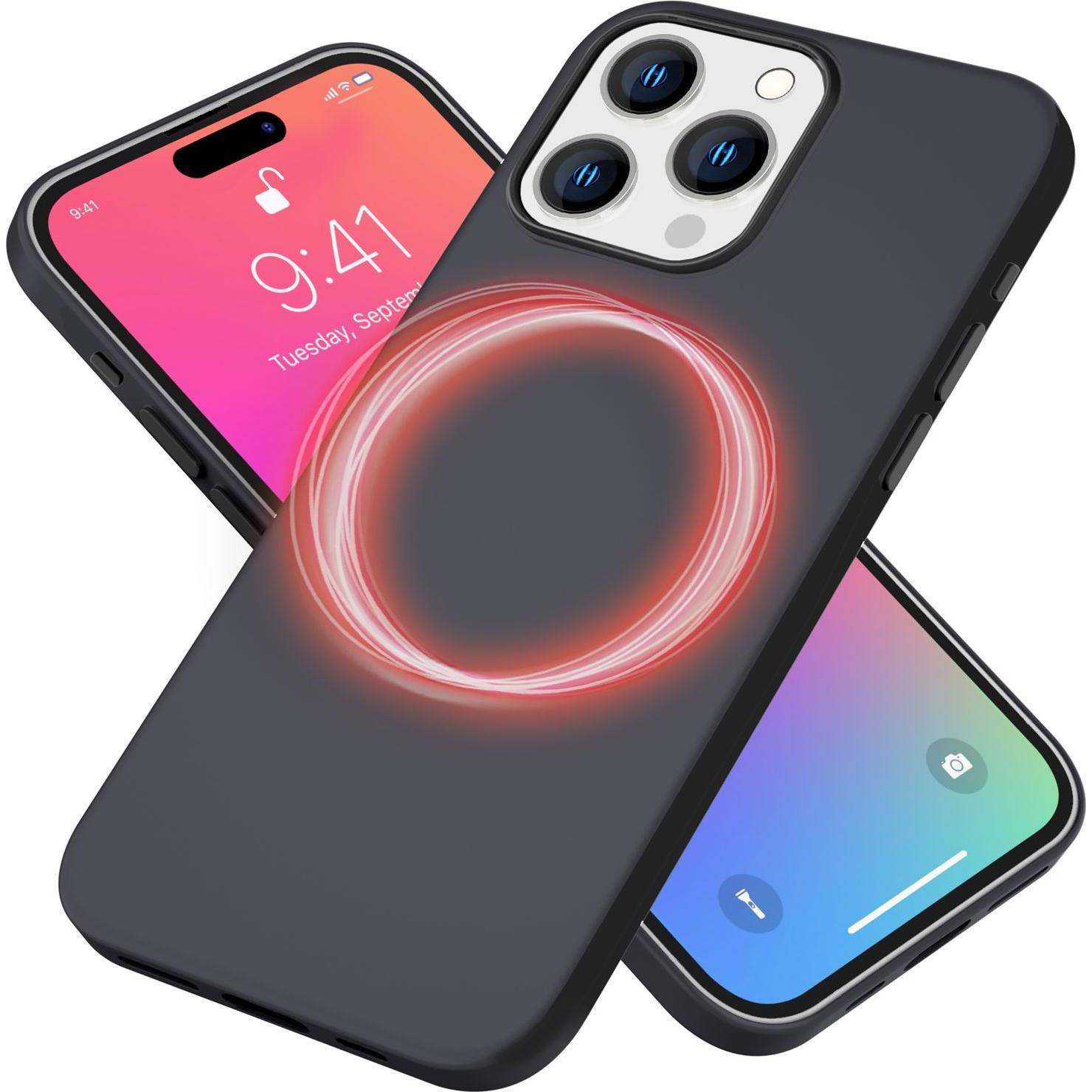 Thumbnail - Nalia Liquid Silikon MagSafe Hülle (Apple iPhone 15 Pro Max), Smartphone Hülle, Schwarz